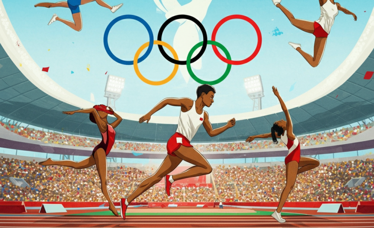 Upcoming Olympics celebration illustration