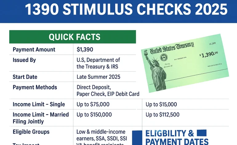 $1,390 Stimulus Checks Coming Soon – Quick Facts, Eligibility, and Payment Dates